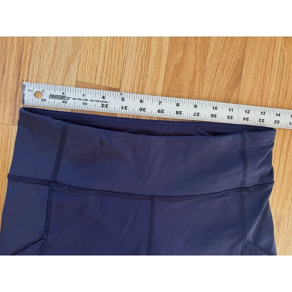 Lululemon Speed Tight V Navy Luxtreme Pockets Running Leggings Zip Women’s 6